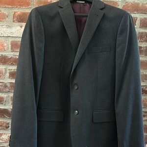 Boy’s Dark Gray Two-Button Blazer